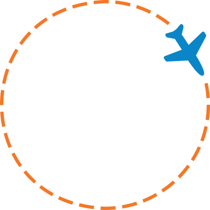 A plane going in circles icon