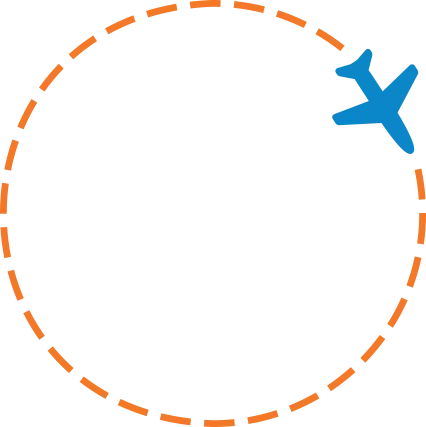 A plane going in circles icon